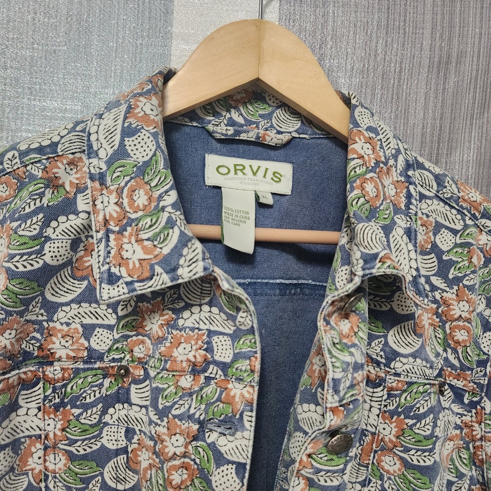 Orvis Floral Denim Trucker Jacket XL Botanical Grandmacore Cottagecore 90s
Indie